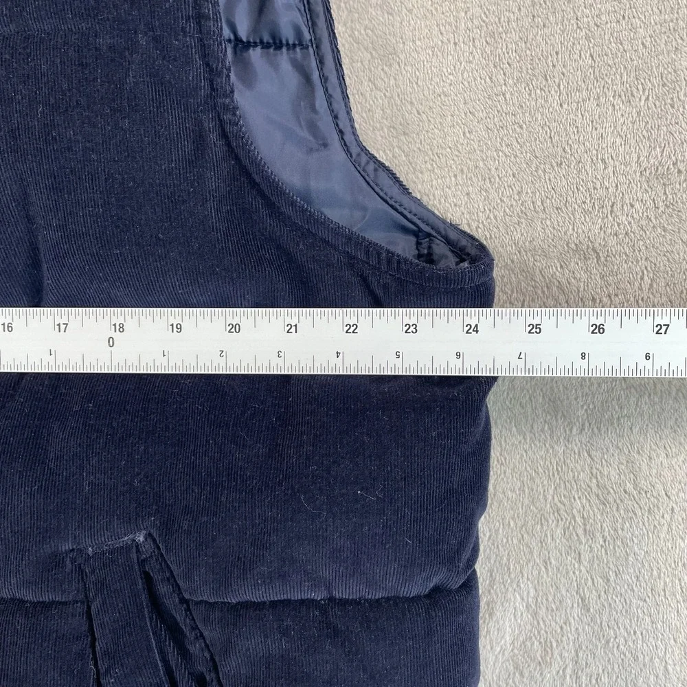 Banana Republic Puffer Vest Men XL Navy Corduroy Full‎ Zip Outdoors GorpCore